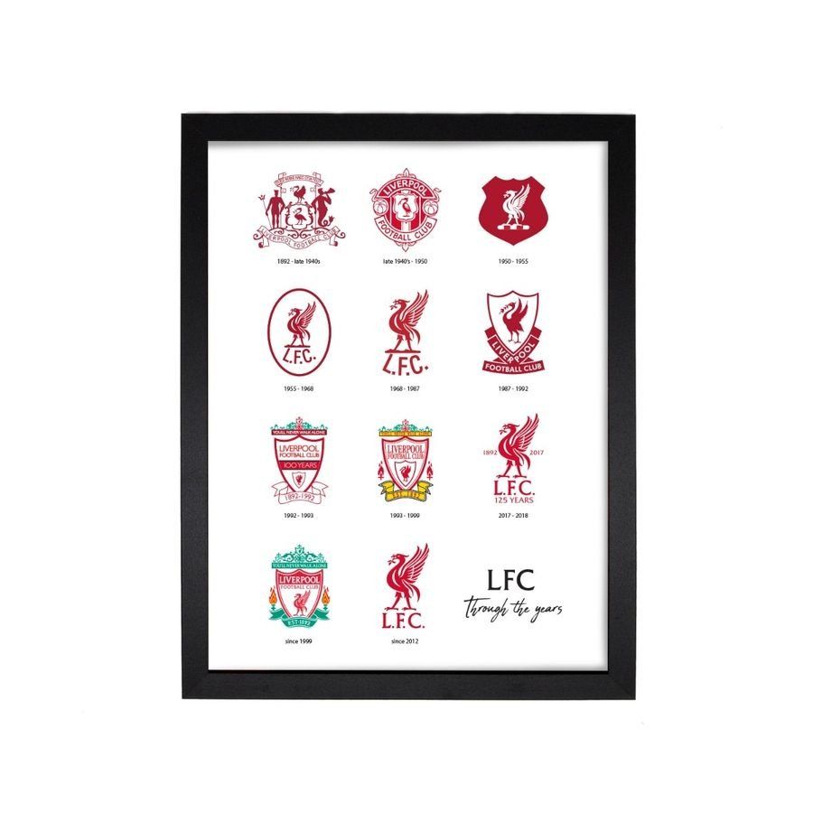 Liverpool Poster Crest History - White - Men's-SoccerKits Hub | Buy Soccer Jerseys Online